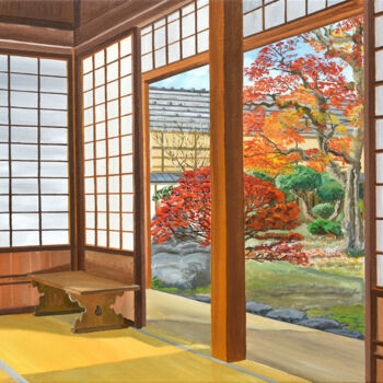 Peinture intitulée "Takayama 2" par Jean-Marc Dufer, Œuvre d'art originale, Huile Monté sur Châssis en bois