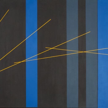 Painting titled "Blue stripes" by Jean-Marc Gardeux, Original Artwork, Acrylic