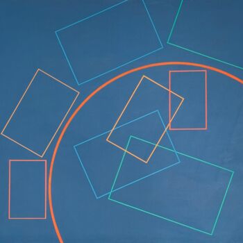 Pintura titulada "Rectangles en rotat…" por Jean-Marc Gardeux, Obra de arte original, Acrílico