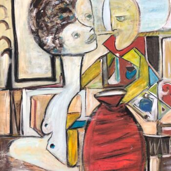 Painting titled "Expression" by Jean Marc Joblot, Original Artwork, Acrylic Mounted on Wood Stretcher frame
