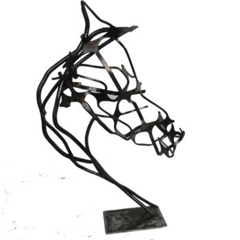 Sculpture titled "CHEVAL DESIGN" by Jean-Marc Martinez, Original Artwork, Metals