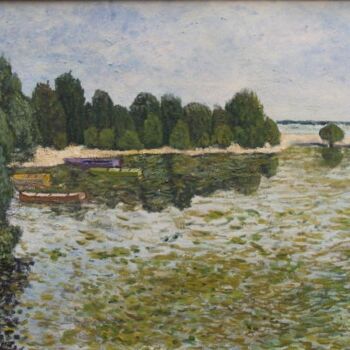 Painting titled "RIVE DU LAC DE LA F…" by Jean-Marc Serieys, Original Artwork, Oil