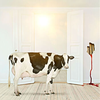 Digital Arts με τίτλο "Red Milk" από Jean-Marie Gitard (Mr STRANGE), Αυθεντικά έργα τέχνης, Φωτογραφία Μοντάζ
