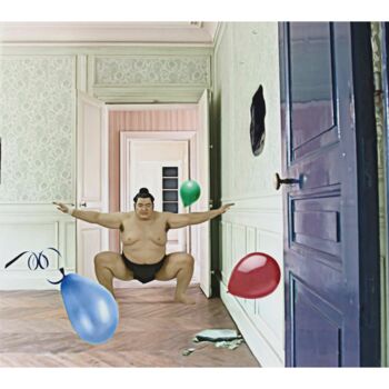 Digitale Kunst mit dem Titel "Little Sumo Party" von Jean-Marie Gitard (Mr STRANGE), Original-Kunstwerk, Digitale Collage