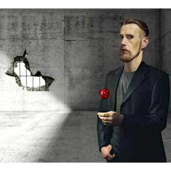 Digitale Kunst mit dem Titel "Mark and the Red Di…" von Jean-Marie Gitard (Mr STRANGE), Original-Kunstwerk, Digitale Collage