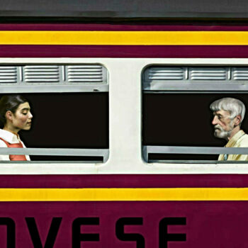 Digitale Kunst getiteld "TRAIN 876530" door Jean-Marie Gitard (Mr STRANGE), Origineel Kunstwerk, Foto Montage Gemonteerd op…