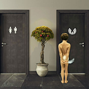 Digital Arts titled "Les Toilettes de Gr…" by Jean-Marie Gitard (Mr STRANGE), Original Artwork, Photo Montage