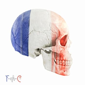 Arte digitale intitolato "French Skull" da Jean-Marie Gitard (Mr STRANGE), Opera d'arte originale, Collage digitale