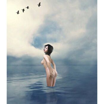 Digitale Kunst getiteld "Yoko Tastes the Wat…" door Jean-Marie Gitard (Mr STRANGE), Origineel Kunstwerk, Digitale collage