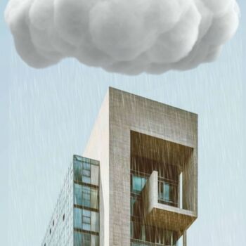 Arte digitale intitolato "Tower, Cloud and Ra…" da Jean-Marie Gitard (Mr STRANGE), Opera d'arte originale, Fotomontaggio Mon…
