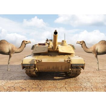 Digitale Kunst mit dem Titel "Brave Camels" von Jean-Marie Gitard (Mr STRANGE), Original-Kunstwerk, Digitale Collage