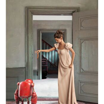Digitale Kunst mit dem Titel "Princess and Robot" von Jean-Marie Gitard (Mr STRANGE), Original-Kunstwerk, Digitale Collage