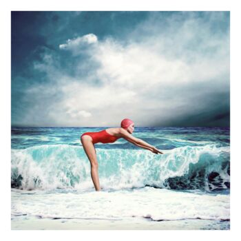Arts numériques intitulée "The swimming lesson" par Jean-Marie Gitard (Mr STRANGE), Œuvre d'art originale, Collage numérique