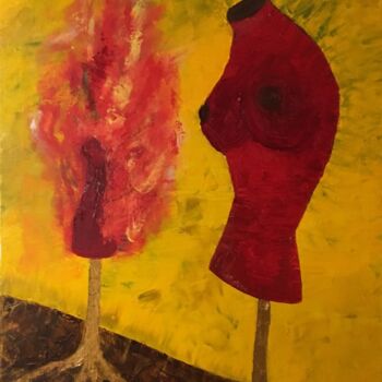 Peinture intitulée "Le Phoenix s'enflam…" par Jean-Marie Reynaud (jmry), Œuvre d'art originale, Huile