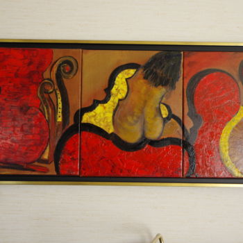 Malerei mit dem Titel "L’atelier du luthie…" von Jean-Marie Reynaud (jmry), Original-Kunstwerk, Öl