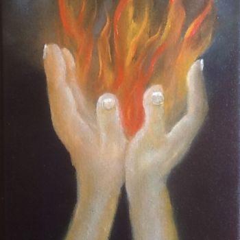 Peinture intitulée "Les mains de feu" par Jean-Marie Reynaud (jmry), Œuvre d'art originale