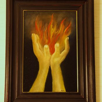 Pintura titulada "Les mains de feu" por Jean-Marie Reynaud (jmry), Obra de arte original