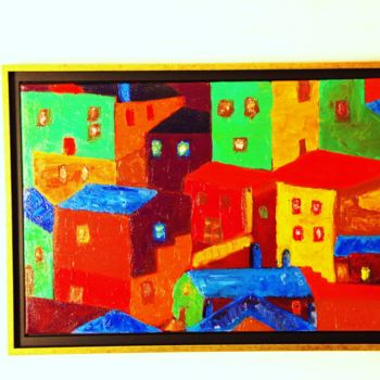 Pintura titulada "Village italien" por Jean-Marie Reynaud (jmry), Obra de arte original
