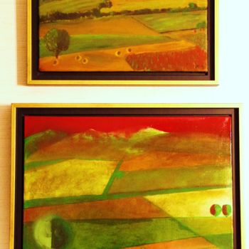 Peinture intitulée "Paysage de Toscane…" par Jean-Marie Reynaud (jmry), Œuvre d'art originale, Huile