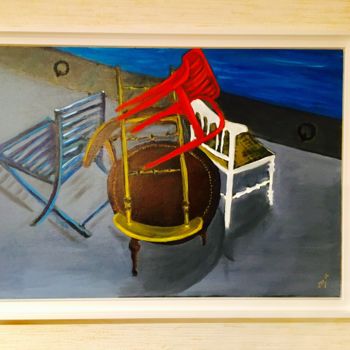 Painting titled "Méli-mélo de chaise…" by Jean-Marie Reynaud (jmry), Original Artwork