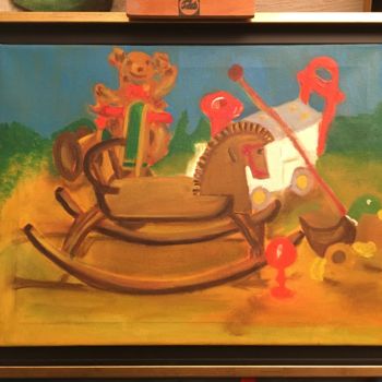 Painting titled "Jeux d'enfants vint…" by Jean-Marie Reynaud (jmry), Original Artwork, Oil