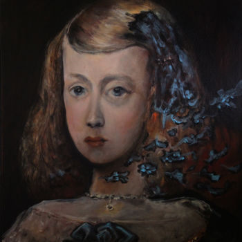 Painting titled "Infanta II" by Jean-Marie Salanié, Original Artwork, Acrylic Mounted on Wood Stretcher frame