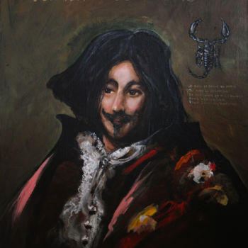 Painting titled "Guarda espaldas" by Jean-Marie Salanié, Original Artwork, Acrylic Mounted on Wood Stretcher frame