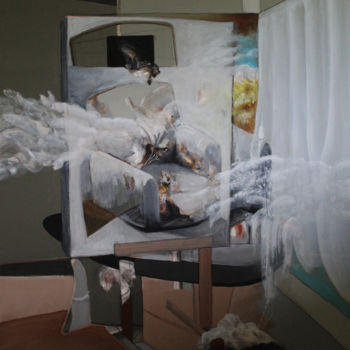 Картина под названием "scène d'atelier IV" - Jean-Marie Salanié, Подлинное произведение искусства, Акрил Установлен на Дерев…