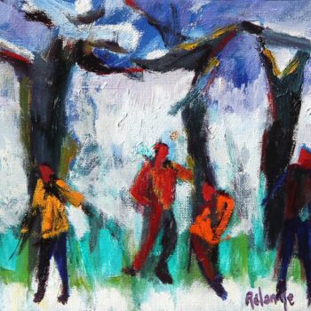 제목이 "Neige"인 미술작품 Jean-Maxime Relange로, 원작, 기름 나무 들것 프레임에 장착됨