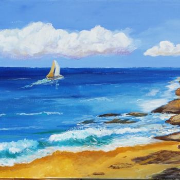 Painting titled "la plage abandonnée" by Jean Michel, Original Artwork, Acrylic