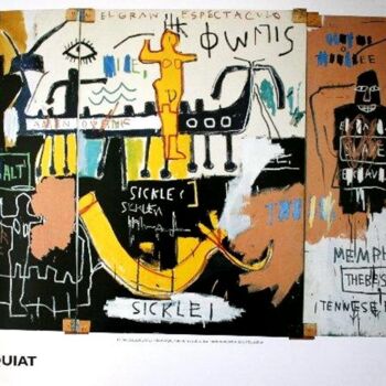 Estampas & grabados titulada "Rare Large Powerful…" por Jean Michel Basquiat, Obra de arte original, Litografía