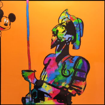 Peinture intitulée "M meet Don Quijote" par Jean Michel Chapoulie (jmchaps), Œuvre d'art originale, Acrylique Monté sur Châs…