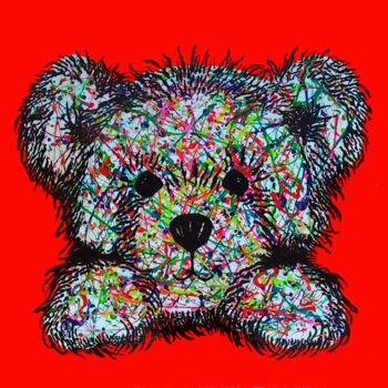 Peinture intitulée "Teddy Bear" par Jean Michel Chapoulie (jmchaps), Œuvre d'art originale, Acrylique Monté sur Châssis en b…