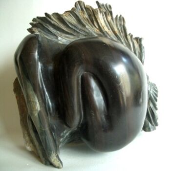 Sculpture intitulée "l'ange noir" par Jean Michel Diano, Œuvre d'art originale