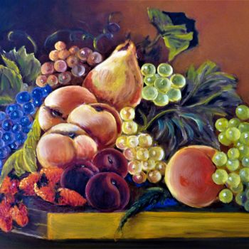 Pintura intitulada "les fruits" por Jean Gaborieau, Obras de arte originais