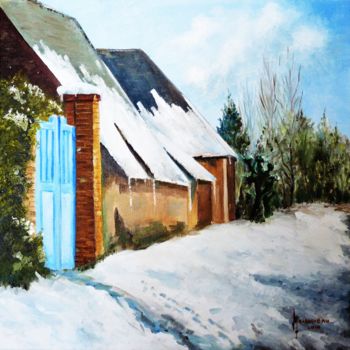 Pintura intitulada "la-neige" por Jean Gaborieau, Obras de arte originais