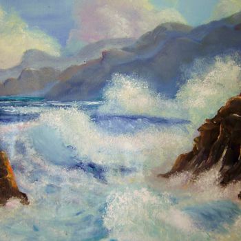 Painting titled "la vague" by Jean Gaborieau, Original Artwork