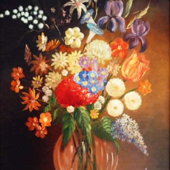 Pintura titulada "le bouquet" por Jean Gaborieau, Obra de arte original