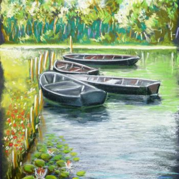 Painting titled "les  plates du lac…" by Jean Gaborieau, Original Artwork