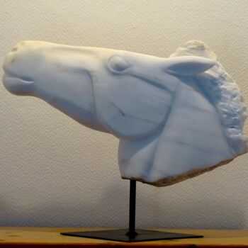 Sculpture intitulée "Carrara Marble Anim…" par Jean-Michel Garino, Œuvre d'art originale, Pierre