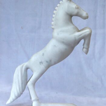 Sculpture titled "Carrara Marble Anim…" by Jean-Michel Garino, Original Artwork, Stone