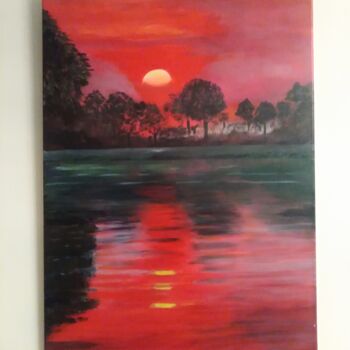 Painting titled "Coucher de soleil" by Jean Michel Le Gall, Original Artwork, Acrylic