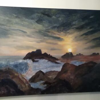 Pintura intitulada "bord de mer" por Jean Michel Le Gall, Obras de arte originais, Acrílico