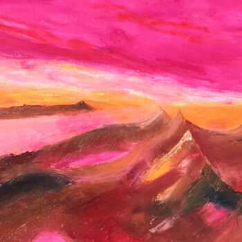 Pintura intitulada "Montagne rose" por Jean-Michel Liewig, Obras de arte originais