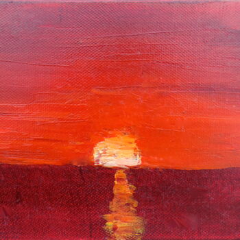Peinture intitulée "Coucher de soleil r…" par Jean-Michel Liewig, Œuvre d'art originale, Huile
