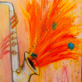 Schilderij getiteld "Saxo musical" door Jean-Michel Liewig, Origineel Kunstwerk, Anders