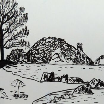 Zeichnungen mit dem Titel "Corsica Sainte Lucie" von Jean-Michel Liewig, Original-Kunstwerk, Andere