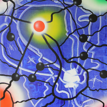 Peinture intitulée "interconnexion 1" par Jean Michel Sabelle, Œuvre d'art originale, Acrylique
