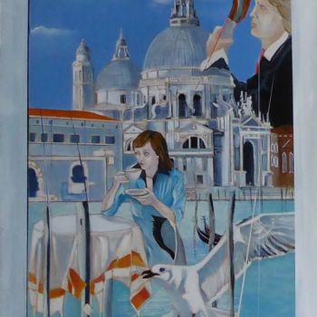 Pintura intitulada "ambiance venisienne" por Jean-Michel Yon, Obras de arte originais, Óleo