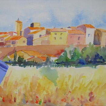 Pintura intitulada "Balaruc-le-vieux" por Jean-Noël Le Junter, Obras de arte originais, Aquarela